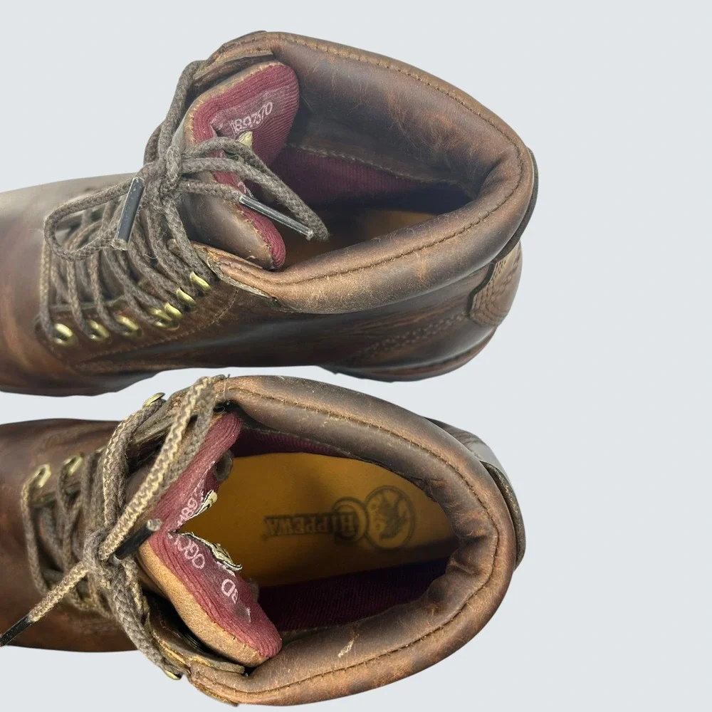 Vintage L.L. Bean Gorpcore Work Boots 8 D Leather Heritage Rugged Brown Utility